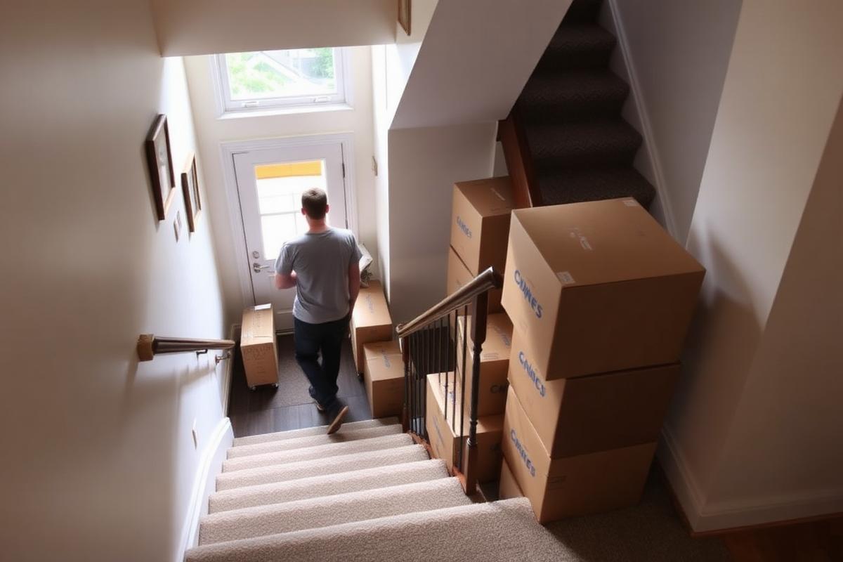 JunkGuys crew bagging items during a flat clean-out