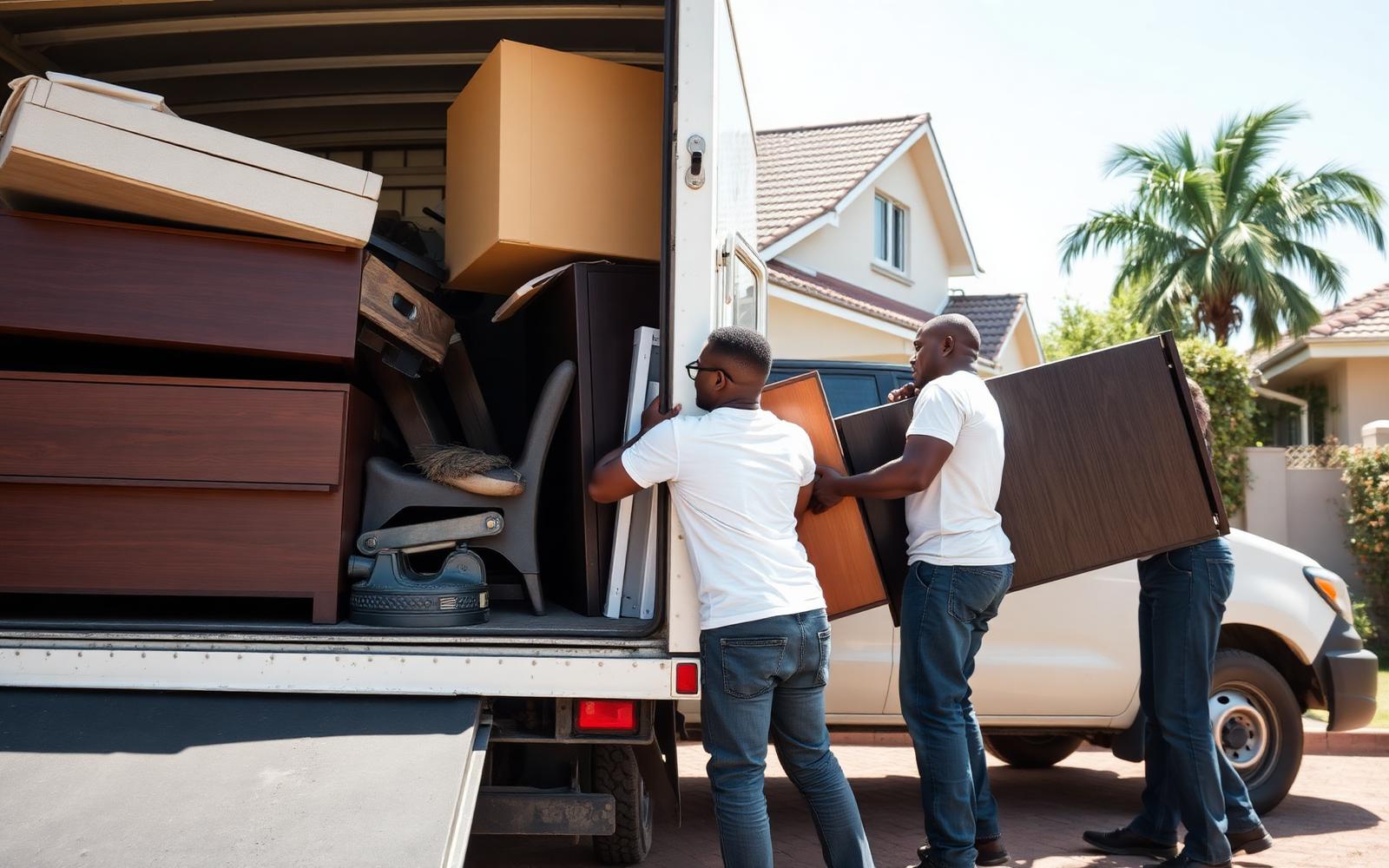 JunkGuys crew loading a bakkie in Mossel Bay